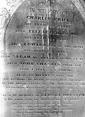 Gravestone of the Price family in Wadsley Bridge Churchyard
