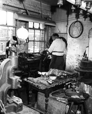 Eric Wragg, cutler, in his workshop, No. 100 West Street