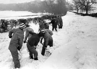 Boy scouts digging out the snow, Lightwood Lane