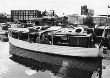 Greens passenger launches waterbus on the Sheffield and South Yorkshire Navigation at the Canal Basin