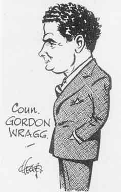 Caricature of Councillor Gordon Wragg, OBE, JP, Lord Mayor of Sheffield, 1982