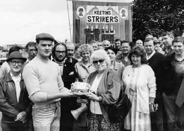 Striking workforce at Keeton, Sons and Co., manufacturers of sheet metal working machinery, Greenland Road