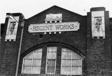 Stonework sign for Burys and Co., Regent Works, steel manufacturers, Penistone Road 