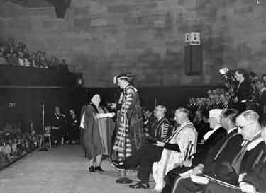 Alderman Mrs Grace Tebbutt receiving an honorary degree, Degree Congregation, University of Sheffield