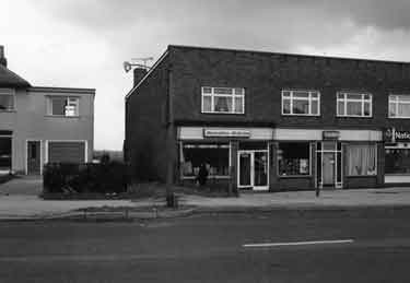 Shops on Gleadless Road as it approaches the junction with Ridgeway Road at Gleadless Town End.
