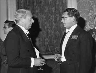Edward Heath, Shadow Chancellor of the Exchequer (left), chief guest at the 329th Cutlers Feast, Cutlers Hall, Church Street