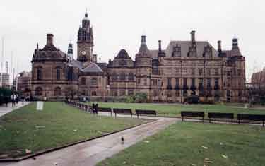 Peace Gardens showing Town Hall (behind)