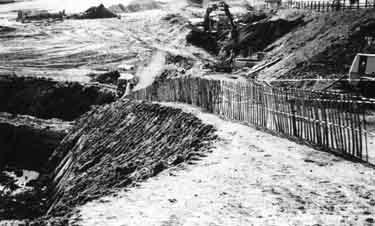 Bowden Housteads Wood showing the uncovering of a swimming pool during construction of the extension to Mosborough Expressway