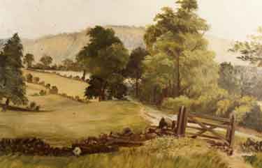 Entrance to Ecclesall Woods, painted by W. Shephard