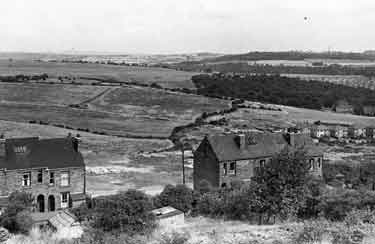 View over top end of Fife Street, Wincobank across Concord Park and Wooley Wood towards Grange, Thorpe Hesley