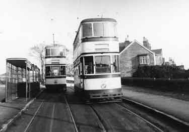 Tram Nos. 236 and 260 at Ecclesall tram terminus, Millhouses Lane