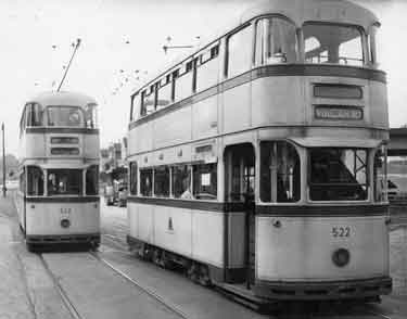Tram Nos.522 and 523 on the Vulcan Road route