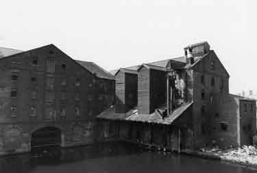 View of derelict warehouses at the Canal Basin 