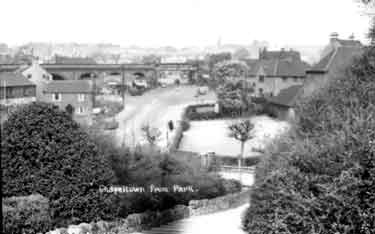 Chapeltown from Chapeltown Park showing Cowley Lane leading up to Market Place