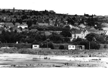 View from Brightside of Wincobank Hill showing (centre) St. Margaret's C.of E. Church, Jenkin Road and (right) Brightside Nursery and Infants School