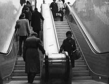 Escalators on High Street for Castle Square (Hole in the Road) development