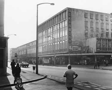 John Atkinson Ltd., department store, Nos. 78 - 82 The Moor showing (right) junction with Holy Green