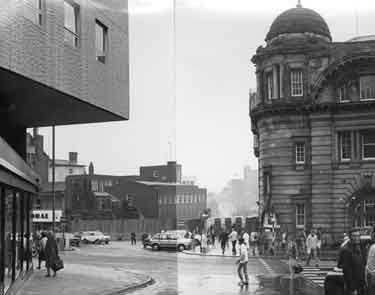 Fitzalan Square at the junction of (foreground) Esperanto Place and (right) Flat Street showing General Post Office, Baker's Hill