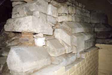 Sheffield Castle remains - section of wall of the inner courtyard