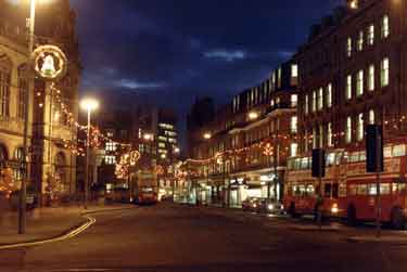 Christmas lights on Pinstone Street