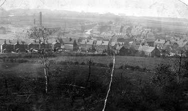 General view probably from Wincobank 'Castle' looking N.W. towards Shire Green and Oaks Fold, showing the Flower Estate (Bluebell Road and Wincobank Avenue) under construction and the Brickyard and chimney (centre)