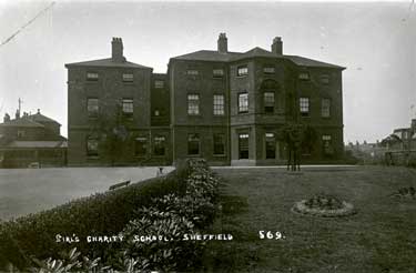 Mount Pleasant House, Sharrow Lane (Girl's Charity School).  Established in 1786, the school relocated from St. James' Row to Sharrow Lane in 1874. 