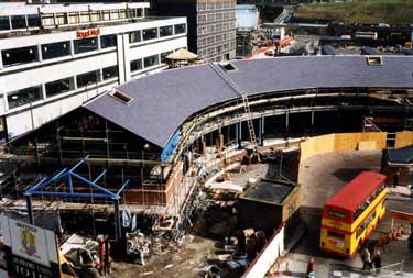 Sheffield Transport Interchange, Pond Street under construction, 1990