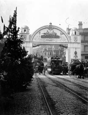 Royal visit of King Edward VII and Queen Alexandra showing Tram No.187