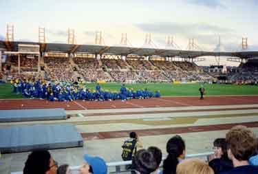Opening ceremony at Don Valley Stadium for the Special Olympics
