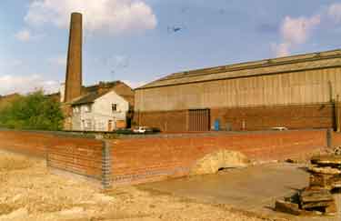 Renovation work in the Kelham Island area showing Thomas Ibbetson Ltd (right) and The Chimney House Meeting and Conference Venue, No.4 Kelham Island (formerly Russell Works) (centre)
