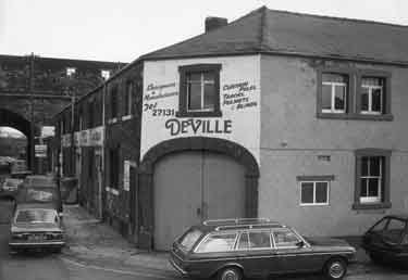 Deville, curtain equipment designers, junction of Effingham Street and Maltravers Street