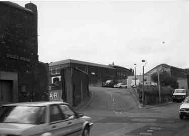 A. and R. Motor Company Ltd., (left) Sussex Works, Sussex Street showing (centre back) Sipelia Works, Cadman Street bridge entrance, former premises of B. and J. Sippell Ltd., cutlery manufacturers 