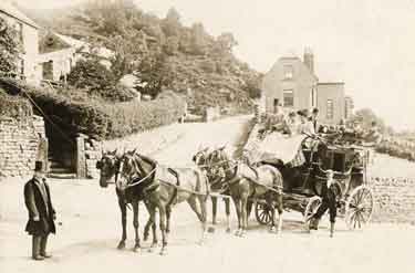 Sheffield-Manchester horse drawn coach at Hollow Meadows