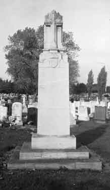 Gravestone of Rev. Leonard Hedley Burrows (1857 - 1940), D.D., D. Lit., Bishop of Sheffield, Shiregreen Cemetery, Shiregreen Lane 
