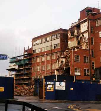 Demolition of Jessop Hospital for Women, junction of Leavygreave Road and Gell Street 
