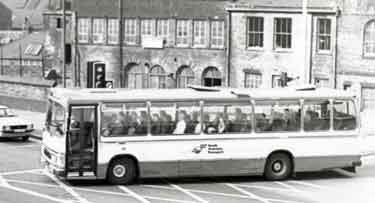 South Yorkshire Transport. Coach No. 98 at junction of (foreground) Sheaf Street and (right) Pond Hill