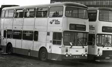 South Yorkshire Transport. Buses Nos. 1751 and 2144 on bus park off Harmer Lane