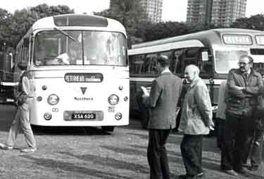 Northern Bus. Old Bus Parade in Norfolk Park, possibly 1979