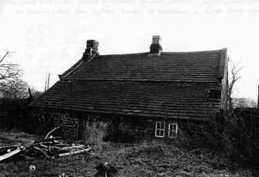 Cottage, Brightholmlee (demolished 1980), north general view of rear of cottage