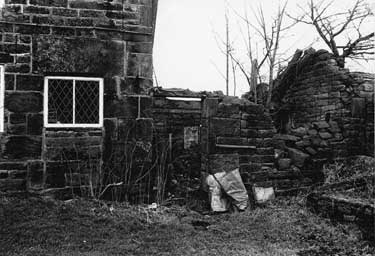 Cottage, Brightholmlee (demolished 1980), south front elevation of single stored addition to house