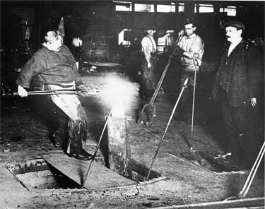 Crucible making possibly at Vickers Ltd., River Don Works, Brightside Lane