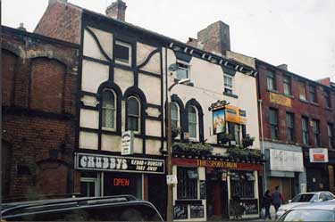 The Sportsman (formerly the Sportsman's Inn), No.24 Cambridge Street, showing (left) Chubby's, Kebab and burger takeaway; E. and G. Jewellers (right)