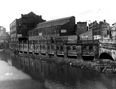 Hancock and Lant Ltd., wholesale furniture and carpets from Castlegate looking towards Lady's Bridge (left) 