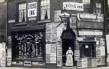Walkers paper shop on corner of Corporation Street and Spring Street