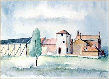 Farm at Tickhill by Heinz Georg Lutz whilst he was at Prisoner of War Camp 17, Lodge Moor