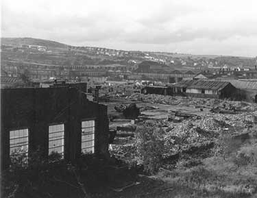View of the former Hadfield Co. Ltd., East Hecla Steelworks being demolished