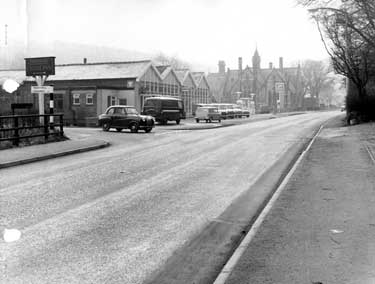 Abbeydale Road South at junction with Twentywell Lane, showing church of St John the Evangelist
