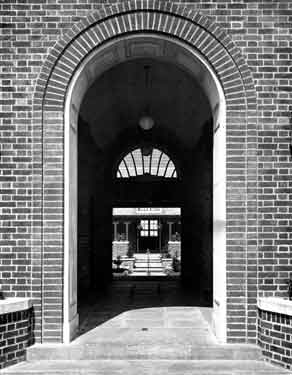 Archway at main entrance, Hartley Brook School, Hartley Brook Road