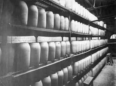 Drying crucibles at Charles Cammell and Co. Ltd., Cyclops Works, Savile Street, Attercliffe 