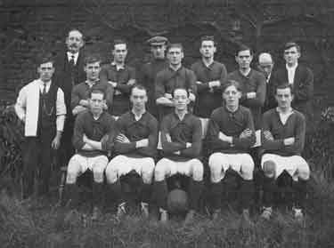 Unidentified football team, probably Tinsley area as donated by Tinsley Library.